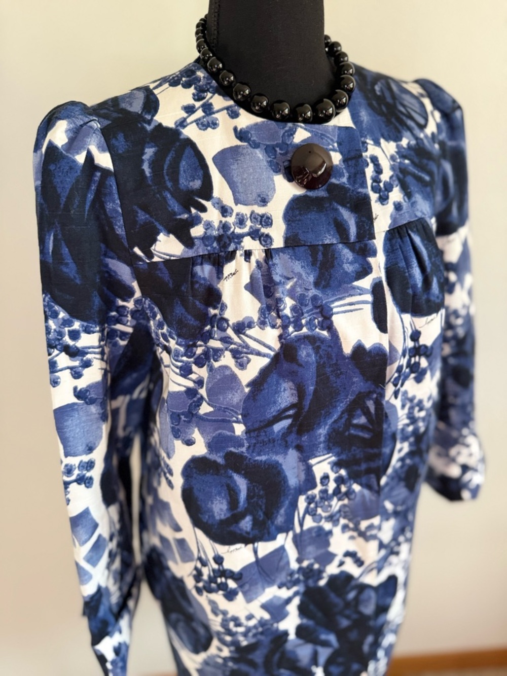 Milly Blue Floral Coat Dress Size 4 Cotton Structured Jacket - Picture 5 of 14
